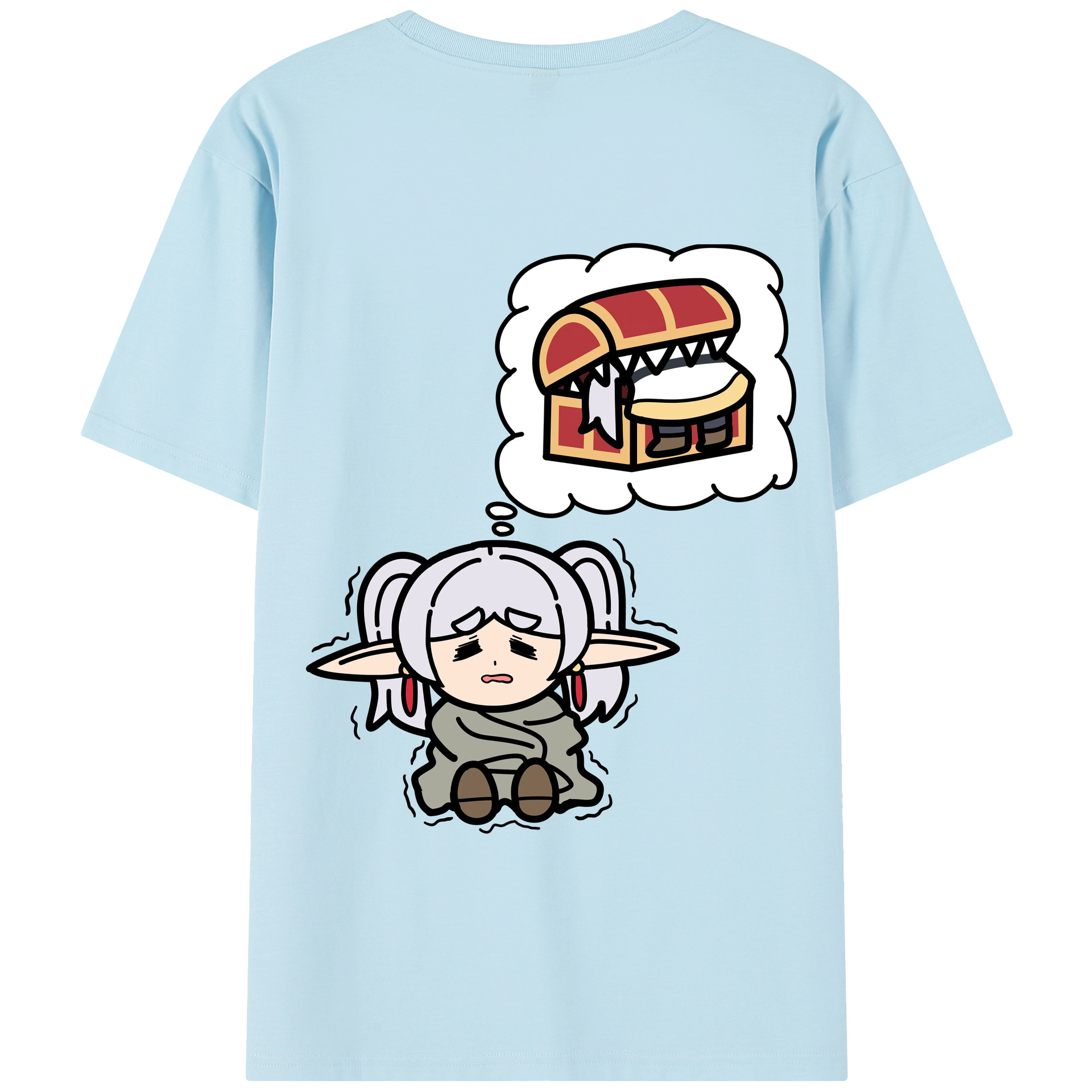 （画像用） 葬送のフリーレン Frieren 綿100％半袖Tシャツ（背面プリント）